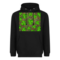 Black Saint Patricks Day Shamrock And Leopard Heavyweight Hoodie - RanaPortraitStore