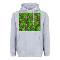 Heather Grey Saint Patricks Day Shamrock And Leopard Heavyweight Hoodie - RanaPortraitStore