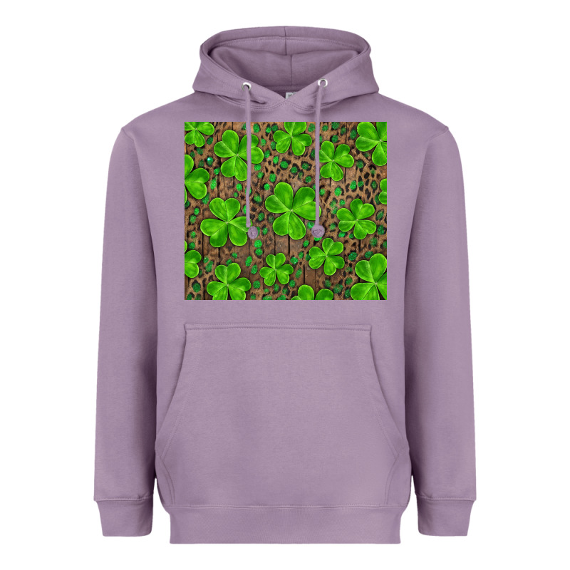 Saint Patricks Day Shamrock And Leopard Heavyweight Hoodie by RanaPortraitStore | Teevron