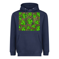Navy Saint Patricks Day Shamrock And Leopard Heavyweight Hoodie - RanaPortraitStore