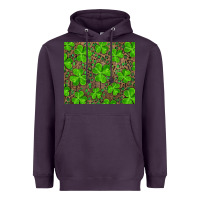 Plum Saint Patricks Day Shamrock And Leopard Heavyweight Hoodie - RanaPortraitStore