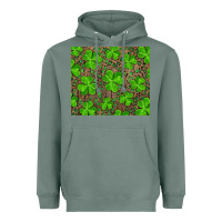 Sage Saint Patricks Day Shamrock And Leopard Heavyweight Hoodie - RanaPortraitStore