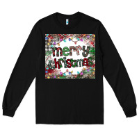 Black merry Christmas Long Sleeve Tee - CowhideDigitalArt