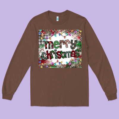 Merry Christmas Long Sleeve Tee Designed By Cowhidedigitalart