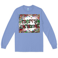 Colony Blue merry Christmas Long Sleeve Tee - CowhideDigitalArt