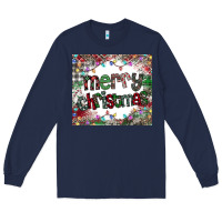 Navy merry Christmas Long Sleeve Tee - CowhideDigitalArt