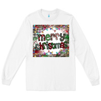 White merry Christmas Long Sleeve Tee - CowhideDigitalArt