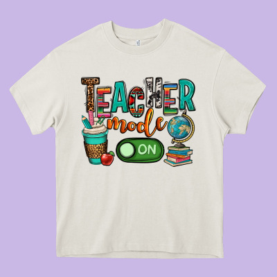 Teacher Mode On Heavy Core Tee Designed By Oliviacreatesart