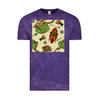 Cloud Purple african woman and mask seamless pattern Vintage Tee - BundleAndBundleShop