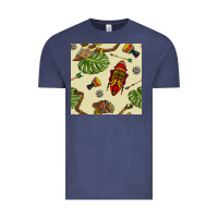 Vintage Denim african woman and mask seamless pattern Vintage Tee - BundleAndBundleShop