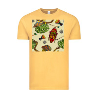 Vintage Mustard african woman and mask seamless pattern Vintage Tee - BundleAndBundleShop