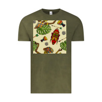 Vintage Olive african woman and mask seamless pattern Vintage Tee - BundleAndBundleShop