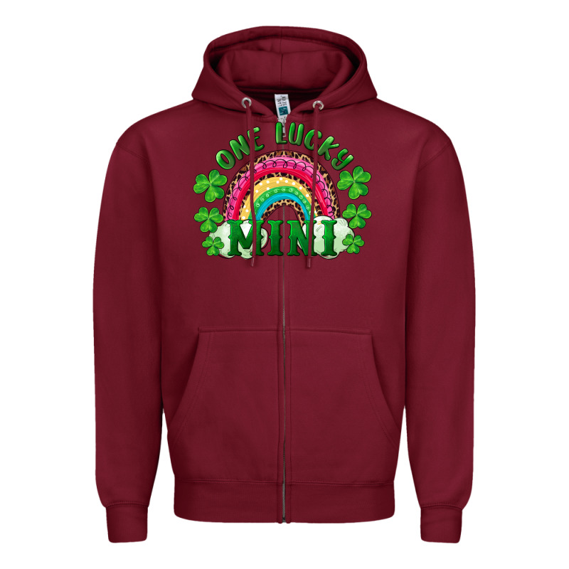 St Patricks Day One Lucky Mini Zipper Hoodie by RanaPortraitStore | Teevron