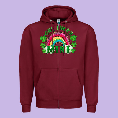 St Patricks Day One Lucky Mini Zipper Hoodie Designed By Ranaportraitstore
