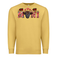 Antique Gold Valentine's day mini black highland calf Premium Sweatshirt - RanaPortraitStore