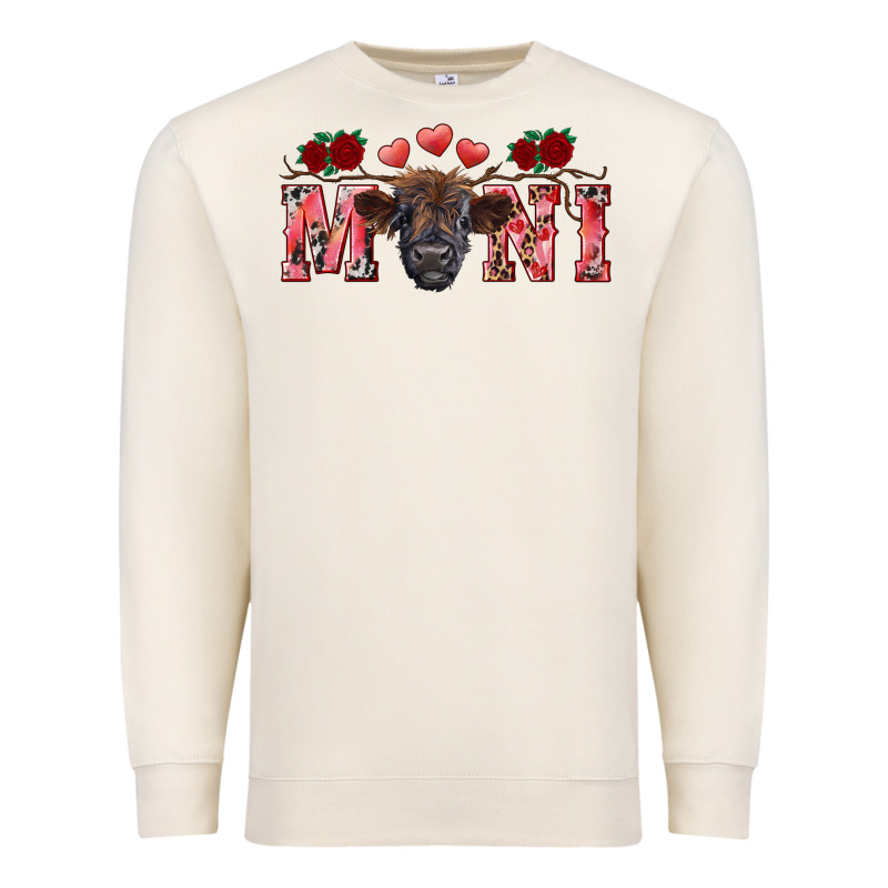 Valentine's Day Mini Black Highland Calf Premium Sweatshirt by RanaPortraitStore | Teevron
