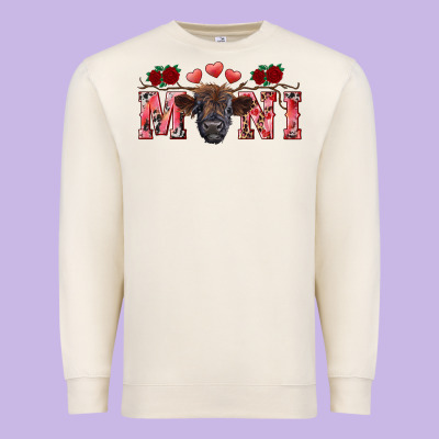 Valentine's Day Mini Black Highland Calf Premium Sweatshirt Designed By Ranaportraitstore