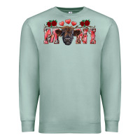 Seafoam Valentine's day mini black highland calf Premium Sweatshirt - RanaPortraitStore