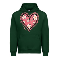 Forest Green floral pink glitter heart Urban Hoodie - Jasminsmagicworld