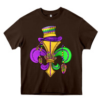 Chocolate Brown fleur de lis Heavy Core Tee - OliviaCreatesArt