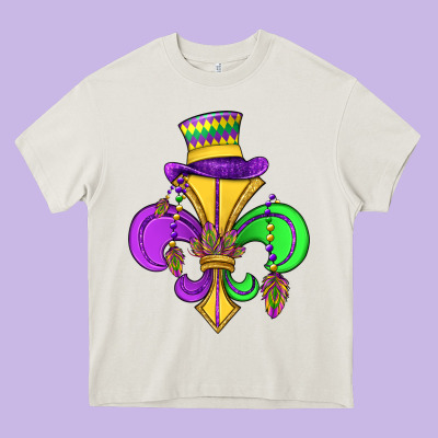 Fleur De Lis Heavy Core Tee Designed By Oliviacreatesart