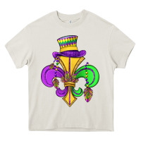 Cream fleur de lis Heavy Core Tee - OliviaCreatesArt