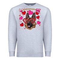 Heather Grey valentine's german shepherd Premium Sweatshirt - RanaPortraitStore
