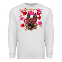 Oatmeal Heather valentine's german shepherd Premium Sweatshirt - RanaPortraitStore