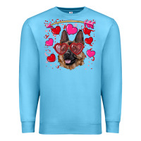 Ocean Blue valentine's german shepherd Premium Sweatshirt - RanaPortraitStore