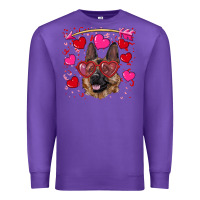 Purple valentine's german shepherd Premium Sweatshirt - RanaPortraitStore