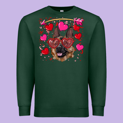 Valentine's German Shepherd Premium Sweatshirt Designed By Ranaportraitstore