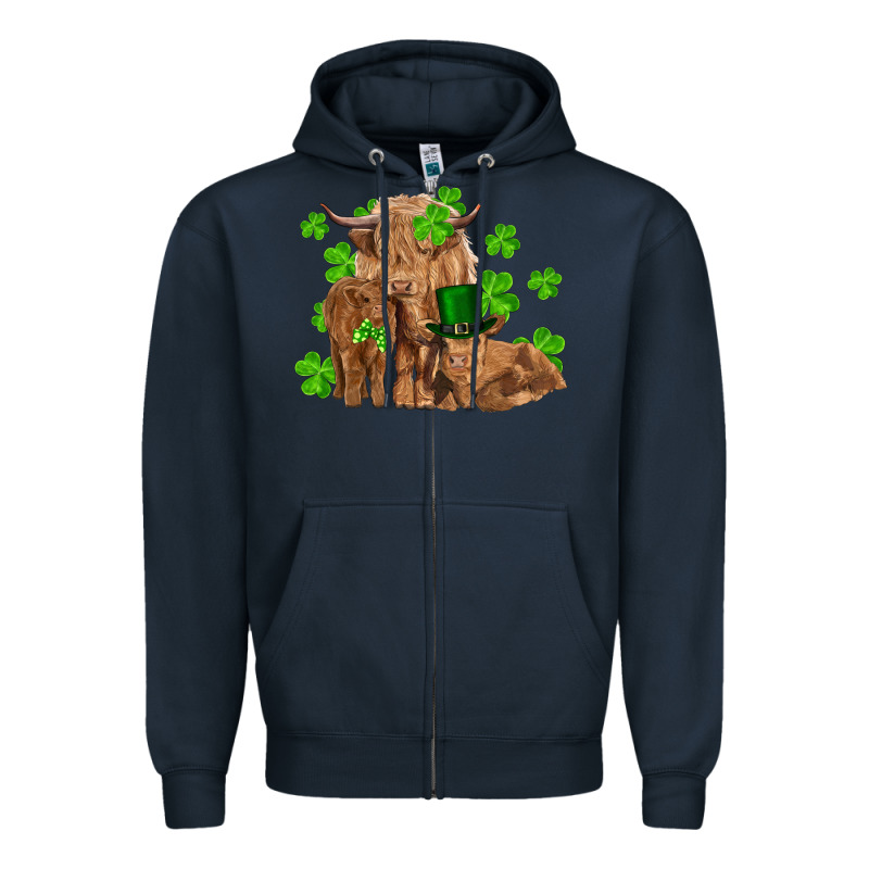 St Patricks Day Cow Family Zipper Hoodie by RanaPortraitStore | Teevron