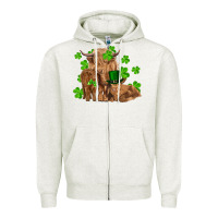 Oatmeal Heather st patricks day cow family Zipper Hoodie - RanaPortraitStore