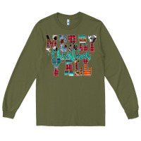 Army Green merry christmas y'all Long Sleeve Tee - CowhideDigitalArt