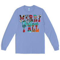 Colony Blue merry christmas y'all Long Sleeve Tee - CowhideDigitalArt
