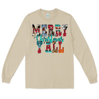 Mushroom merry christmas y'all Long Sleeve Tee - CowhideDigitalArt