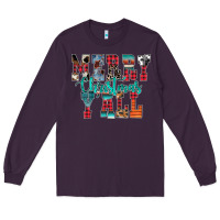 Plum merry christmas y'all Long Sleeve Tee - CowhideDigitalArt