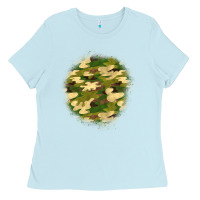 Baby Blue camouflage patch 2 Ladies Tee - BundleAndBundleShop
