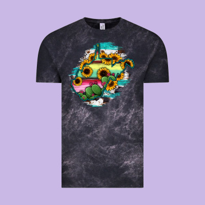 West Virginia Map Sunflower Cactus Serape Vintage Tee Designed By Ranaportraitstore