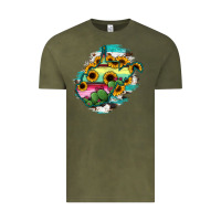 Vintage Olive west virginia map sunflower cactus serape Vintage Tee - RanaPortraitStore