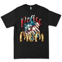 Black Police Mom Premium Tee - FaDigitalArtStudio