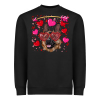 Black valentine's german shepherd Heavyweight Sweatshirt - RanaPortraitStore