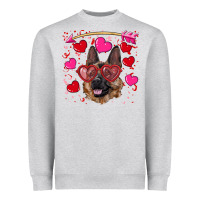Heather Grey valentine's german shepherd Heavyweight Sweatshirt - RanaPortraitStore