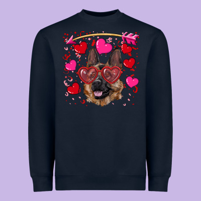 Valentine's German Shepherd Heavyweight Sweatshirt Designed By Ranaportraitstore