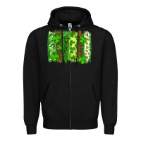 Black st patricks day brush stroke Zipper Hoodie - RanaPortraitStore