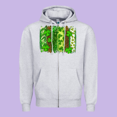 St Patricks Day Brush Stroke Zipper Hoodie Designed By Ranaportraitstore