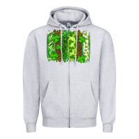Heather Grey st patricks day brush stroke Zipper Hoodie - RanaPortraitStore
