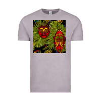 Vintage Zinc african masks and monstera leaf seamless pattern Vintage Tee - BundleAndBundleShop