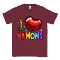Burgundy i love my moms Classic Tee - OliviaCreatesArt