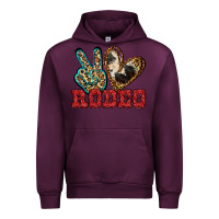 Mauve Wine Peace Love Rodeo Urban Hoodie - Jasminsmagicworld